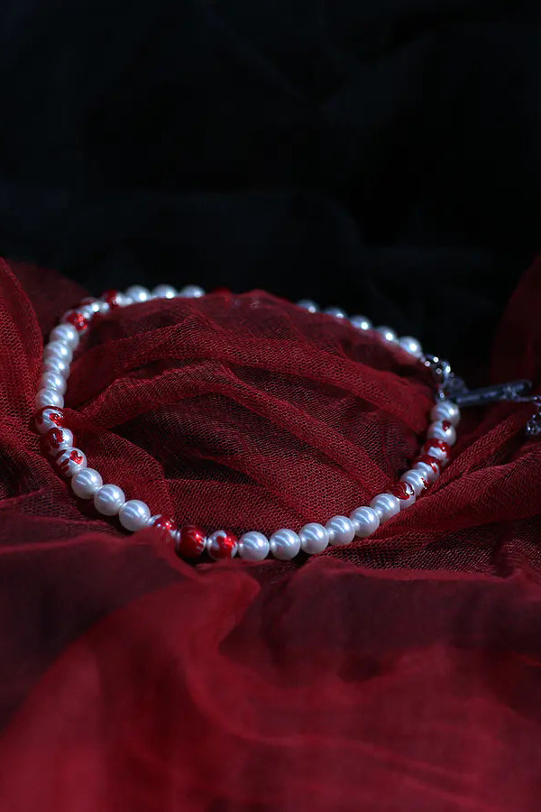 YVMIN SST19pnw Bleeding Pearl Necklace